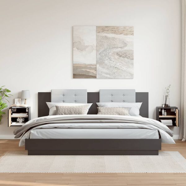 vidaXL Wall Cabinets 2 pcs Black 31.5x30x30 cm Solid Wood Pine