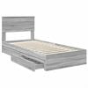 vidaXL Storage Bed Grey Sonoma 100 x 200 cm Engineered Wood