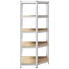 vidaXL 5-Layer Corner Shelf Silver Steel&Engineered Wood