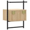 vidaXL Bedside Cabinet Wall-mounted Sonoma Oak 35x30x51 cm Engineered Wood