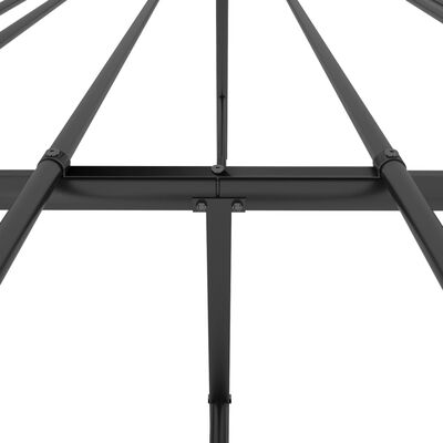 vidaXL Metal Bed Frame with Headboard Black 150x200 cm King Size