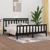 vidaXL Bed Frame without Mattress Black Solid Wood Pine 200x200 cm