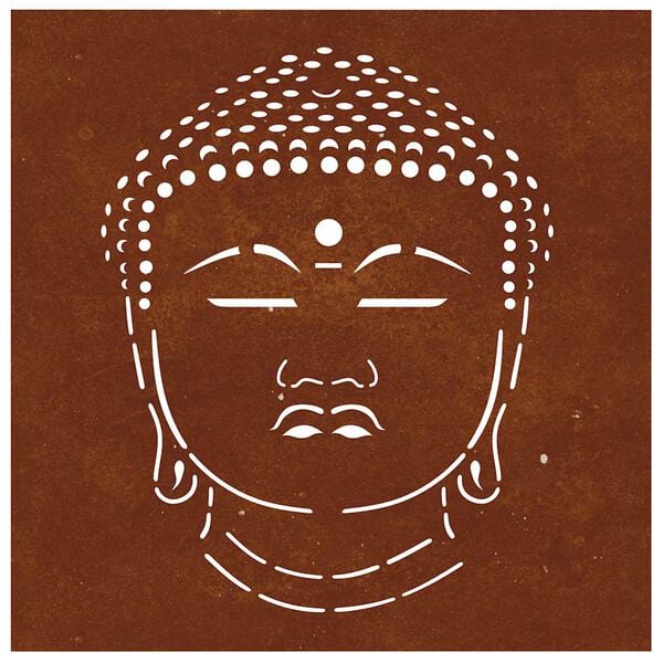 vidaXL Garden Wall Decoration 55x55 cm Corten Steel Buddha Head Design