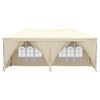 vidaXL Folding Party Tent with Sidewalls Cream 3x6 m