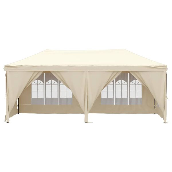 vidaXL Folding Party Tent with Sidewalls Cream 3x6 m