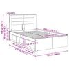 vidaXL Bed Frame Grey Sonoma 120 x 200 cm Solid Pine Wood