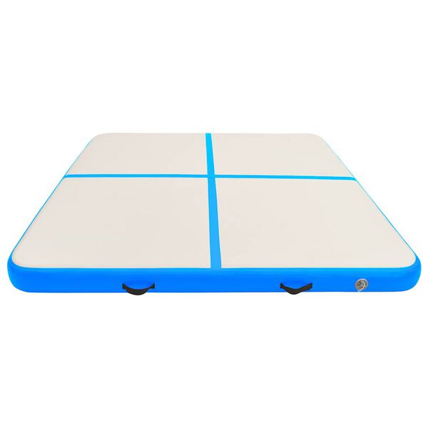 vidaXL Inflatable Gymnastics Mat with Pump 200x200x15 cm PVC Blue