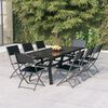 vidaXL 9 Piece Garden Dining Set Grey and Black