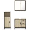 vidaXL 3 Piece Bathroom Furniture Set Sonoma Oak Engineered Wood