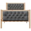 vidaXL Bed Frame with Headboard Dark Grey 90 x 190 cm Solid Pine Wood