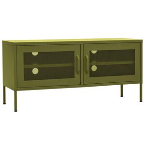 vidaXL TV Cabinet Olive Green 105x35x50 cm Steel