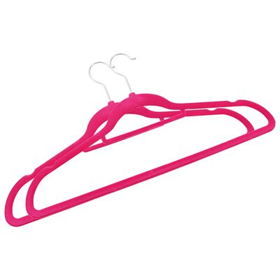 vidaXL 20 pcs Clothes Hanger Set Anti-slip Pink Velvet