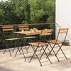 vidaXL 5 Piece Folding Bistro Set Solid Wood Acacia and Steel