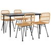 vidaXL 5 Piece Garden Dining Set Poly Rattan