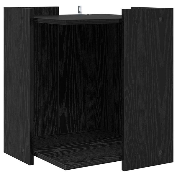 vidaXL Cat Litter Box Enclosure Black Oak 42 x 42 x 51 cm