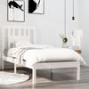 vidaXL Bed Frame without Mattress White Solid Wood Single