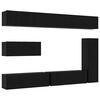 vidaXL TV Cabinet Set Wall-mounted 7 pcs Black Oak Engineered Wood