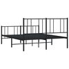 vidaXL Metal Bed Frame without Mattress with Footboard Black 160x200cm