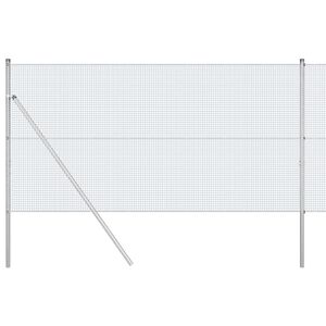 vidaXL Welded Wire Fence Ground Fix 25 x 1 m Galvanised Steel Silver