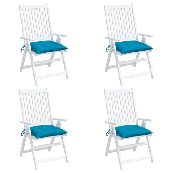 vidaXL Chair Cushions 4 pcs Light Blue 40x40x7 cm Oxford Fabric