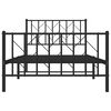 vidaXL Metal Bed Frame without Mattress with Footboard Black 100x200cm