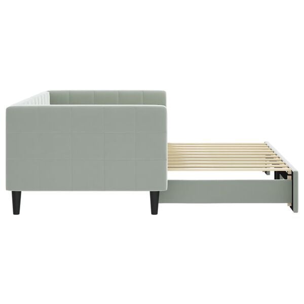 vidaXL Daybed with Trundle without Mattress Light Grey 90x190 cm Single