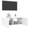 vidaXL TV Wall Cabinet with LED Lights White 80x35x31 cm