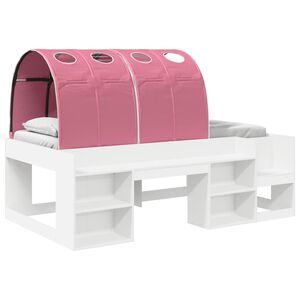 vidaXL Bed Frame with Tunnel 3 pcs White and Pink Engineered Wood