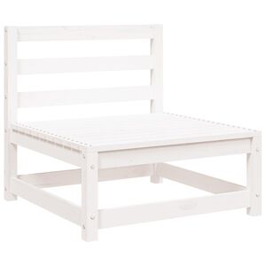 vidaXL Garden Middle Sofa White Solid Wood Pine