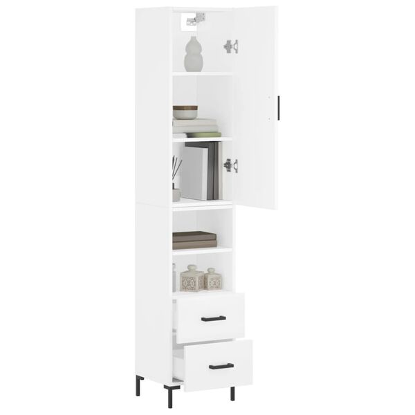 vidaXL Highboard White 34.5x34x180 cm Engineered Wood