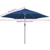 vidaXL Replacement Fabric for Outdoor Parasol Azure Blue 300 cm