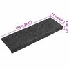 vidaXL Stair Mats Self-adhesive 15 pcs 65x21x4 cm Grey Rectangular Edge