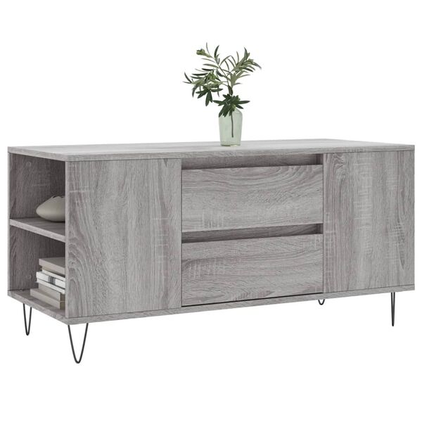 vidaXL Coffee Table Grey Sonoma 102x44.5x50 cm Engineered Wood