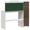vidaXL Desk with Open Storage and Chalkboard with Shelf ROROS White