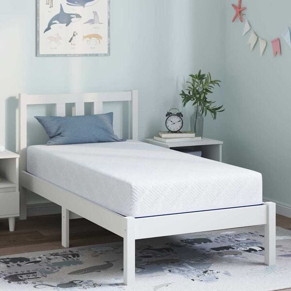 vidaXL Mattress White and Blue 80 x 160 cm Gel-Infused Foam