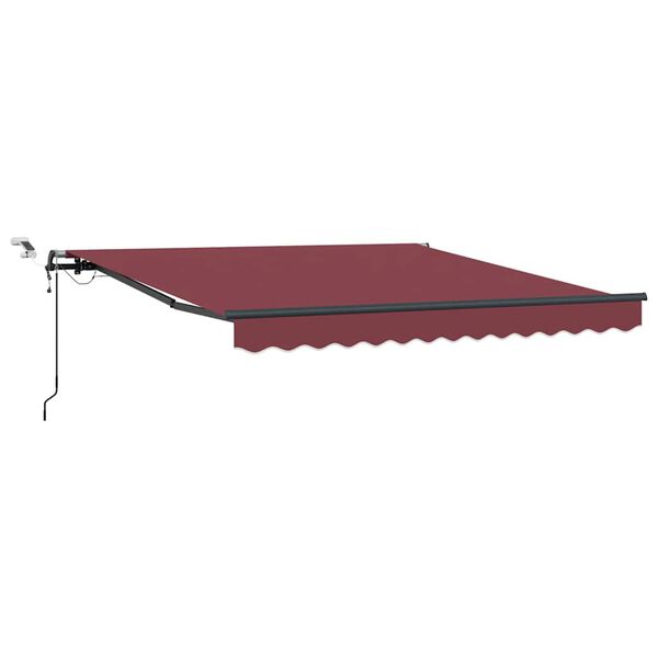 vidaXL Automatic Retractable Awning with LEDs Burgundy 300x250 cm