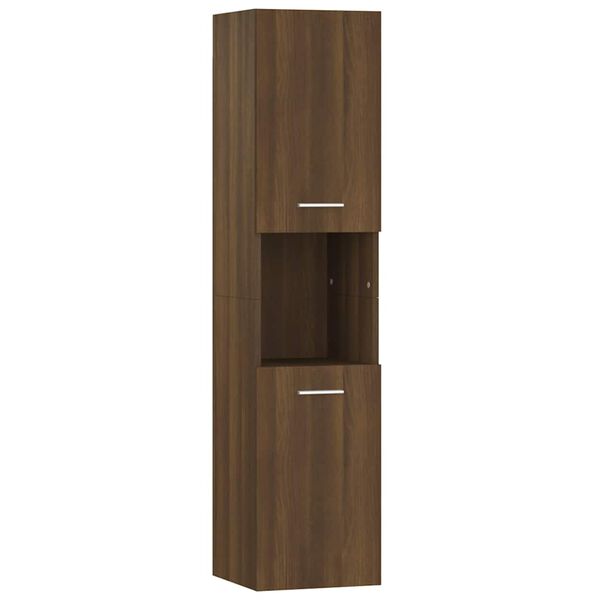 vidaXL Bathroom Cabinet Brown Oak 30x30x130 cm Engineered Wood