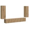 vidaXL Wall-mounted 4 pcs Artisan Oak