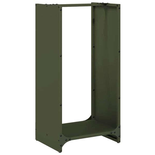 vidaXL Firewood Rack Olive Green 40x30x80 cm Cold-rolled steel