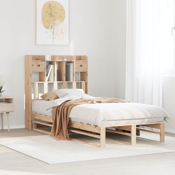 vidaXL Bookcase Bed without Mattress 100x200 cm Solid Wood Pine