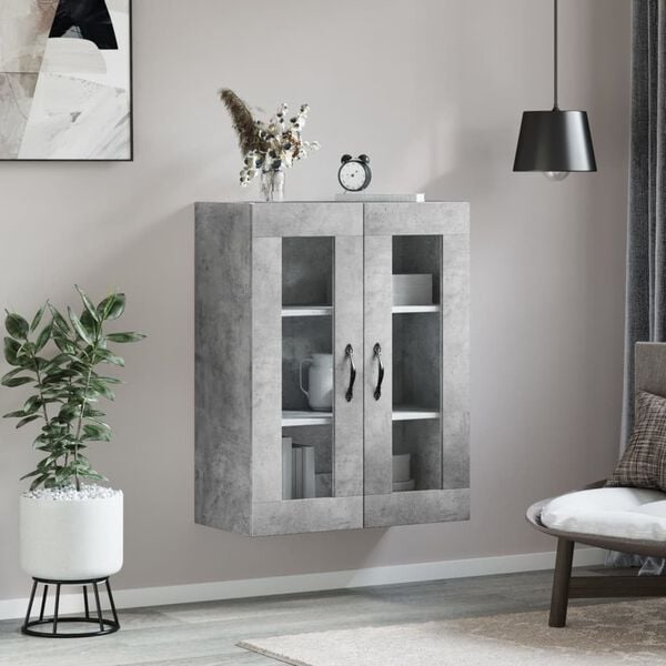 vidaXL Wall Mounted Cabinet Concrete Grey 69.5x34x90 cm Engineered Wood