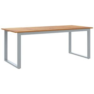 vidaXL Garden Table Grey 200 x 90 x 75 cm Solid Acacia Wood