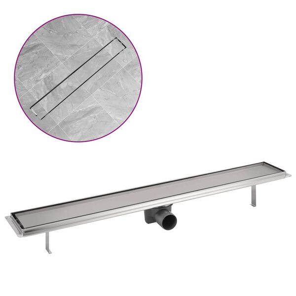 vidaXL Linear Shower Drain 830x140 mm Stainless Steel