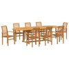 vidaXL Garden Dining Set 9 pcs Brown Solid Teak Wood