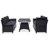vidaXL Outdoor Furniture Sets Black Poly Rattan