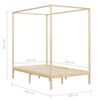 vidaXL Canopy Bed Frame without Mattress Solid Pine Wood 140x200 cm