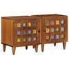 vidaXL Bedside Cabinet 2 pcs Brown 40 x 33.5 x 46 cm Solid Mango Wood