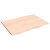 vidaXL Table Top 80x60x2 cm Untreated Solid Wood Oak Live Edge