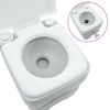 vidaXL Camping Toilet Grey and White 41.5 x 36.5 x 42 cm Polyethylene