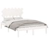 vidaXL Bed Frame without Mattress White 135x190 cm Double Solid Wood